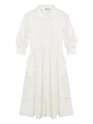 SJazz Eyelet Midi-Shirtdress