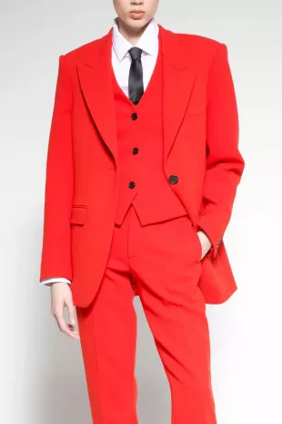 Oversized Wool Crepe Blazer