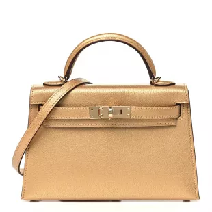 Gold Mini Kelly Bag