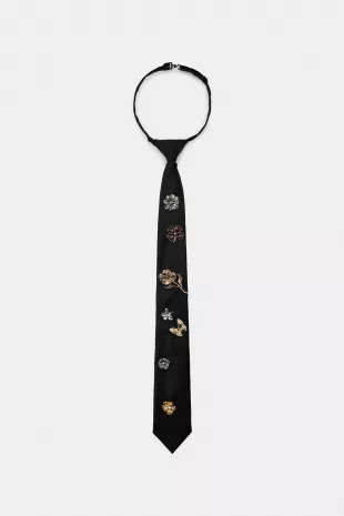 Black Jewel Charm Tie