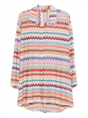 Chevron Printed Oversized Shirt