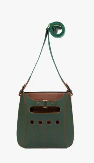 Green Leather Cabbie Xbody Bag.