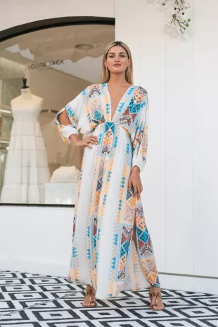 St Barth Blue Aztek Printed Jumpsuit