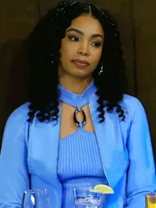 Beyond the Gates RhonniRose Mantilla Blue Leather Jacket