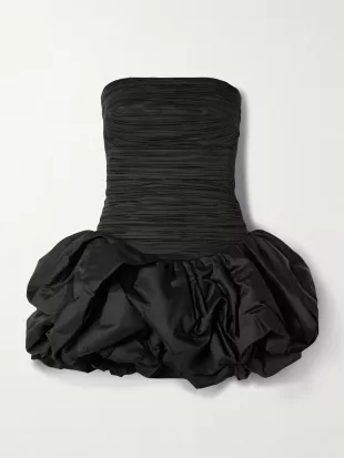 Violette Strapless Ruched Cotton Mini Dress