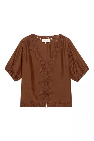 Short Sleeve Legacy Top in Chocolate