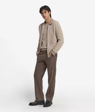 Ultrasoft Undyed Cashmere zip-up cardigan