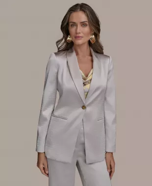 Shawl-Collar One-Button Blazer