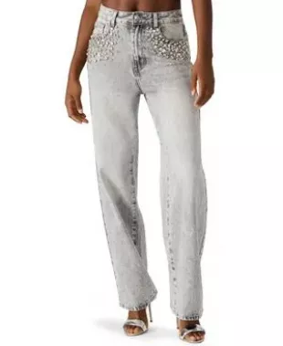 Eras Crystal Embellished Straight Leg Jeans