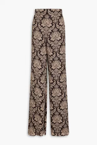 Floral-print Chiffon Wide-leg Pants