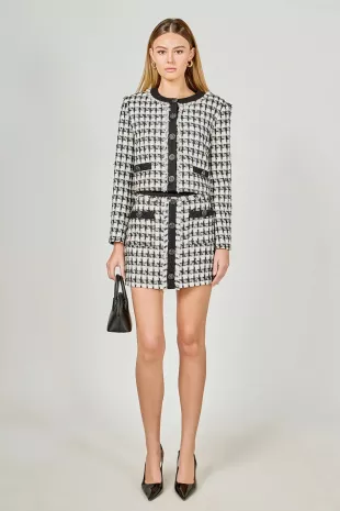 Premium Cropped Tweed Jacket with Fringe