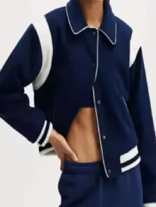 The Burbs Keke Palmer Blue Bomber Jacket