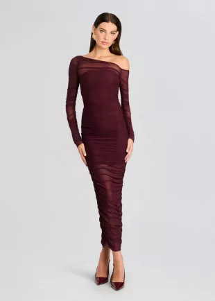Chantae Dress in Merlot