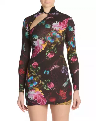 Printed Long Sleeve Dress
