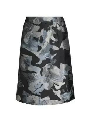 Abstract Floral A-Line Skirt