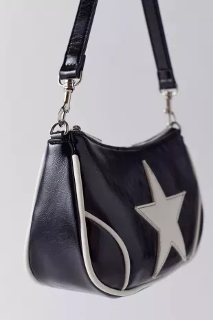 Daphne Star Faux Leather Moto Bag