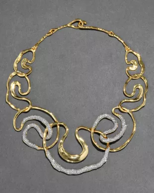 Solanales Gold Crystal Intertwined Necklace