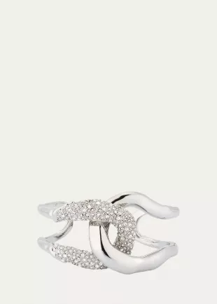 Solanales Crystal Interlocked Cuff Bracelet