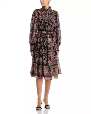 Moses Mixed Print Long Sleeve Dress