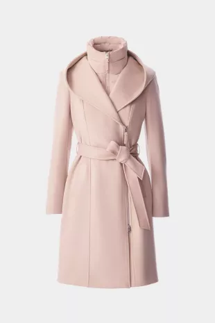 Shia-SLB 2-in-1 Double Face Wool Coat with Removable Bib