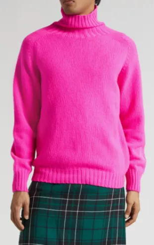 Logo Embroidered Wool Turtleneck Sweater