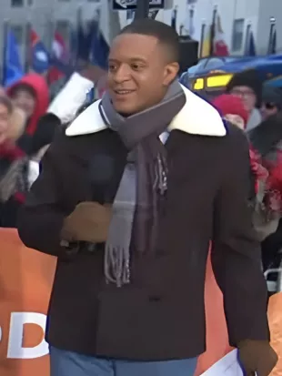 The Today Show 2026 Craig Melvin Shearling Collar Jacket