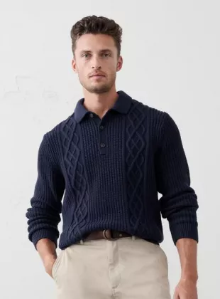 Cable Sweater Polo