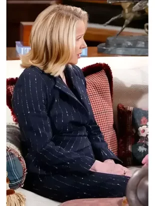 Nikki Newman The Young And The Restless 2026 Pinstripe Wrap Blazer