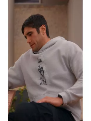 Home and Away 2026 Ethan Browne Graphic Print Grey Hoodie