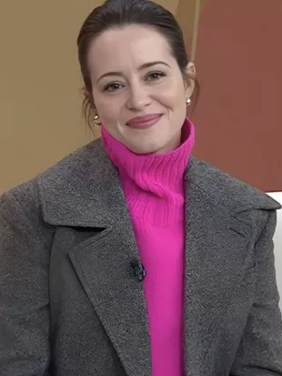 The Today Show 2026 Claire Foy Pink Turtleneck Sweater