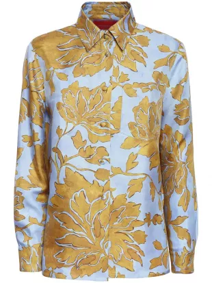 Floral Print Silk Shirt