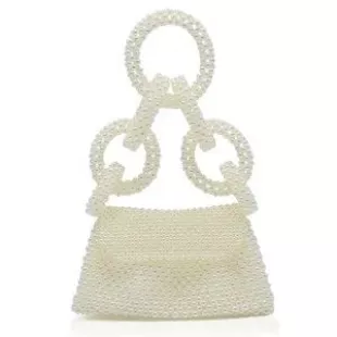 Pearl Big Ring Top Handle Bag
