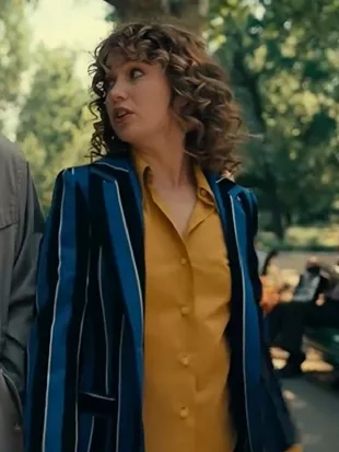 Ponies Twila Hasbeck Blue & Black Striped Blazer