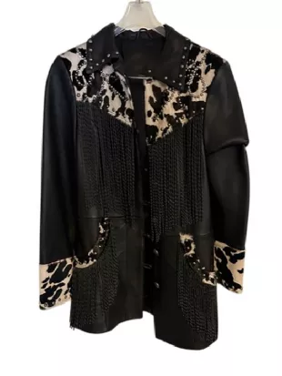 Opry 100 a Live Celebration Lainey Wilson Leather Fringe Coat