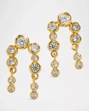 Asterales Gold CZ Arched Post Earrings
