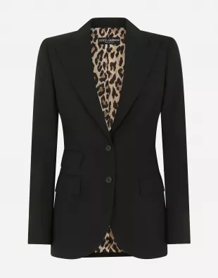 Single-breasted Woolen Turlington Blazer