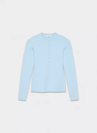 Shelly Cardigan in Wonder Yarn Villa Blue