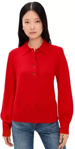 The Cashmere Polo in Cherry