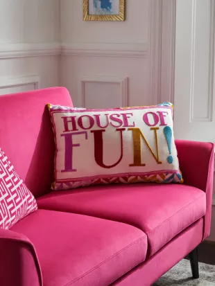 Multi Bright House Of Fun! Cut Velvet Rectangular