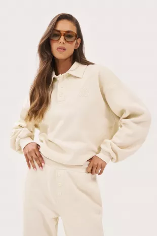 Daily Errands Collared Sweatshirt Vintage White