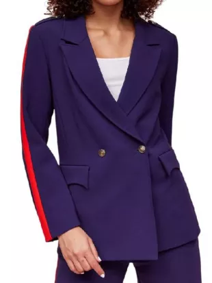 The Upshaws 2026 Regina Upshaw Navy Sleeve Stripe Blazer