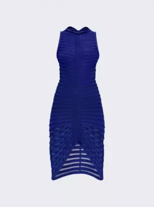 Sheer 3d Skeleton Dress Blue