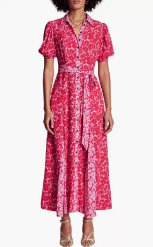 Mixed Floral Print Shirtdress