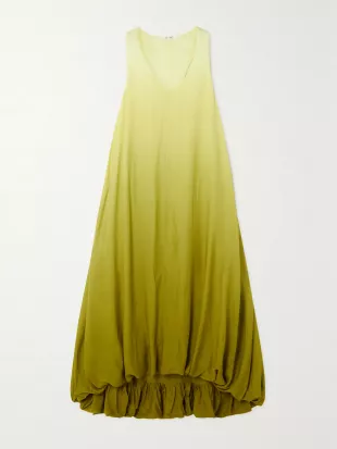 Copo Ombré Gathered Voile Midi Dress