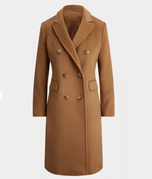 Wool Blend Brown Coat