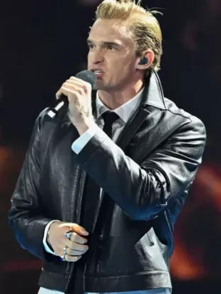 Cody Simpson 2026 Australian Open Black Leather Jacket