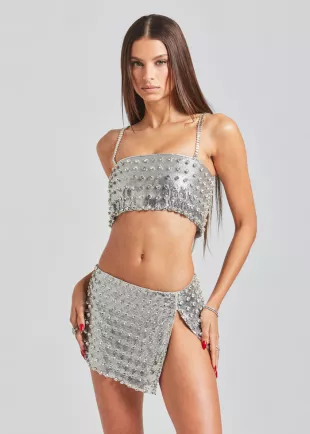Kauren Embellished Chainmail Top