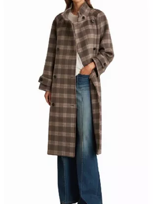 Chicago Med Dr. Caitlin Lenox Brown Plaid Coat