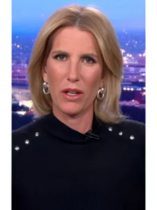The Ingraham Angle 2026 Laura Ingraham Black Button Shoulder Sweater
