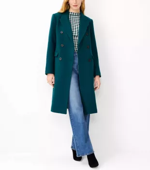 Wool Blend Tailored Chesterfield Coat